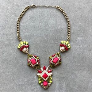Boutique Pink and Green Statement Necklace